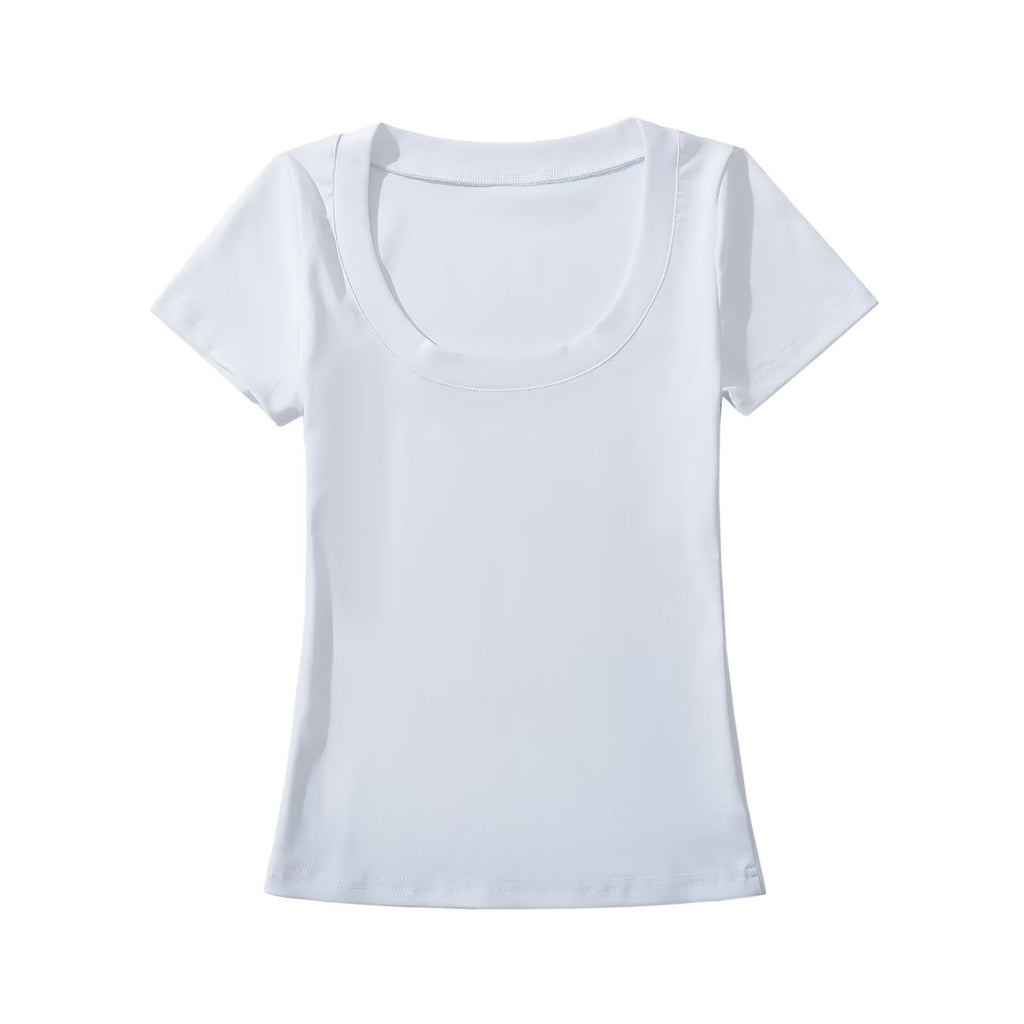 Frau Scoop Neck Enges T-Shirt WW
