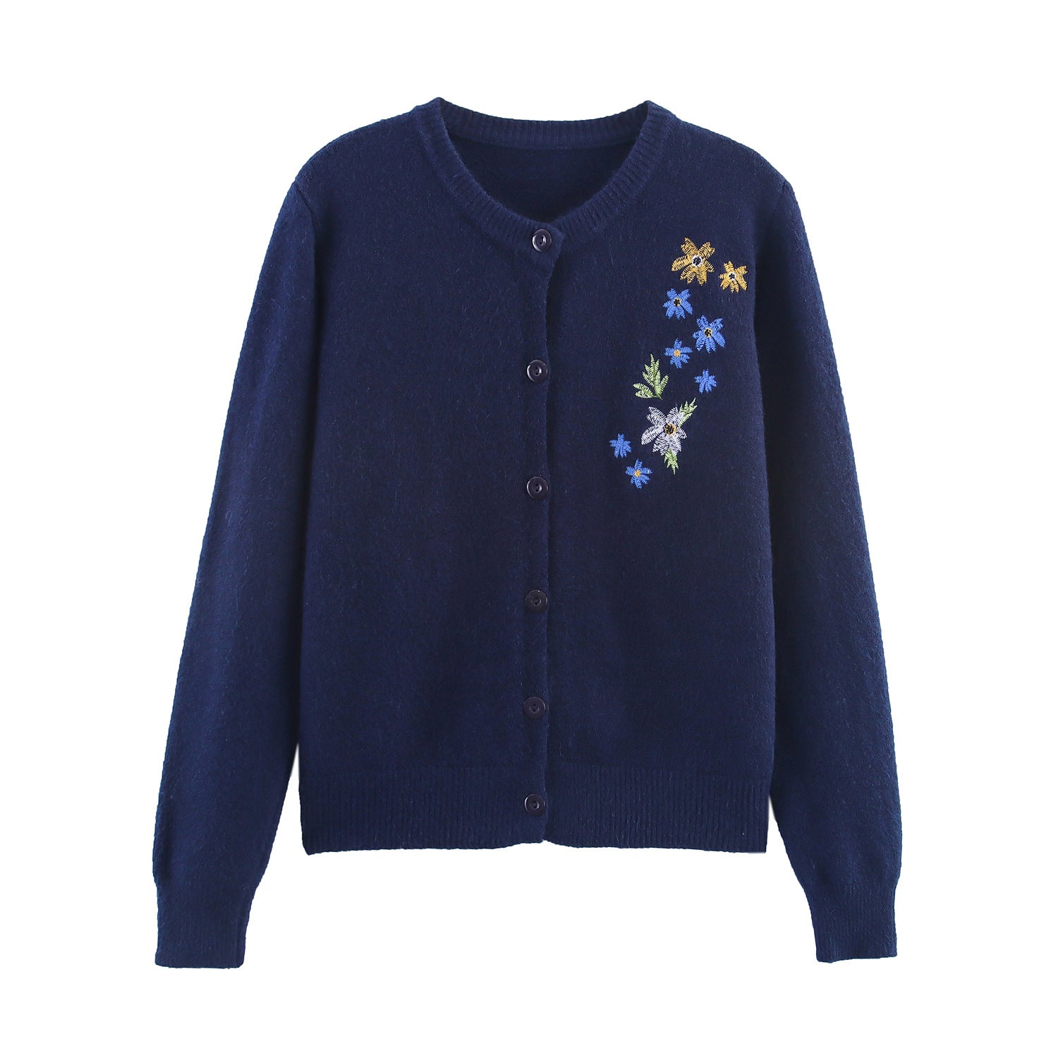 Damen Strickjacke mit floralen Stickereien WW
