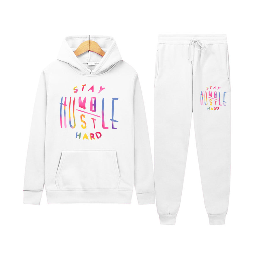 Damen Sportliches Hoodie- und Jogginghose-Set mit motivierendem Aufdruck WW