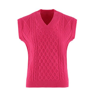 Damen Strickweste mit V-Ausschnitt und Kabelmuster WW