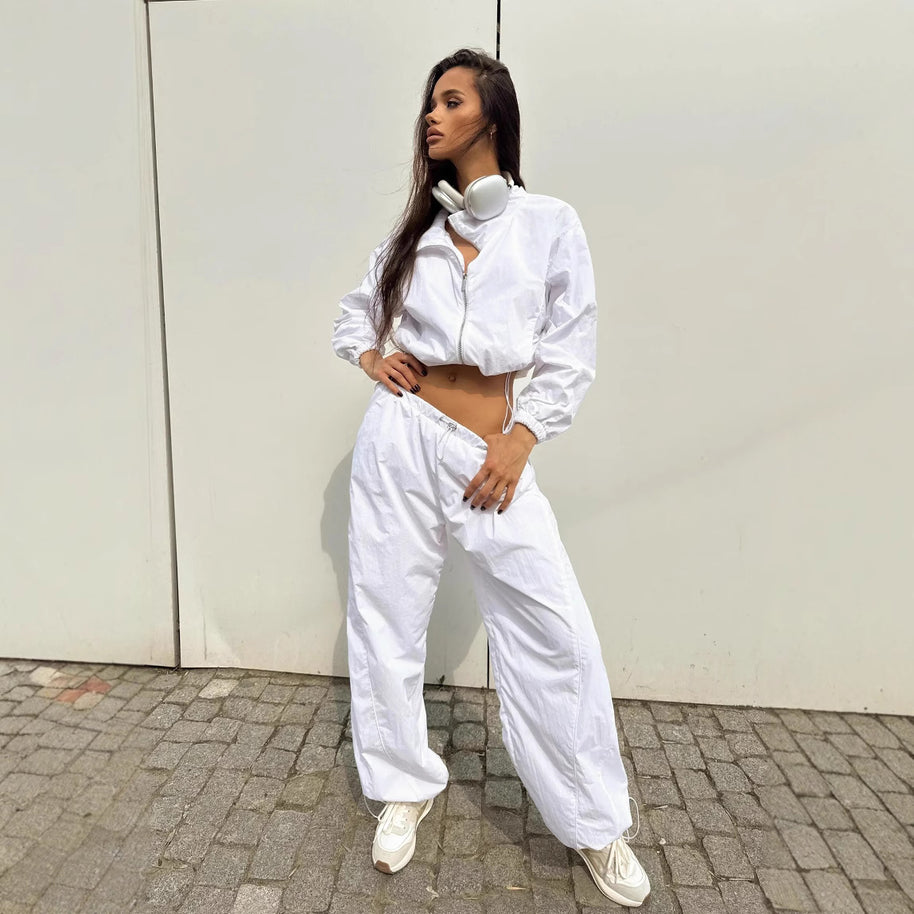 Damen Sportliche Windbreaker Jacke mit hohem Kragen WW