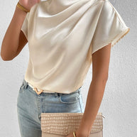 Damen Modisches Satin-Blusenshirt WW