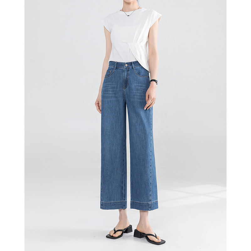 Damen Weite Jeanshose mit eleganter Bundhöhe und modischem Schnitt WW