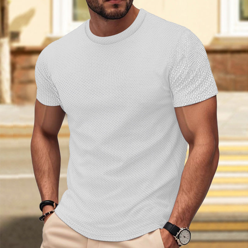 Herren Hochwertiges Struktur T-Shirt W&W Mode