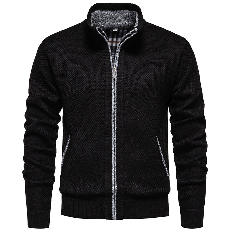 Herren Strickjacke mit hohem Kragen und praktischem Reißverschluss WW