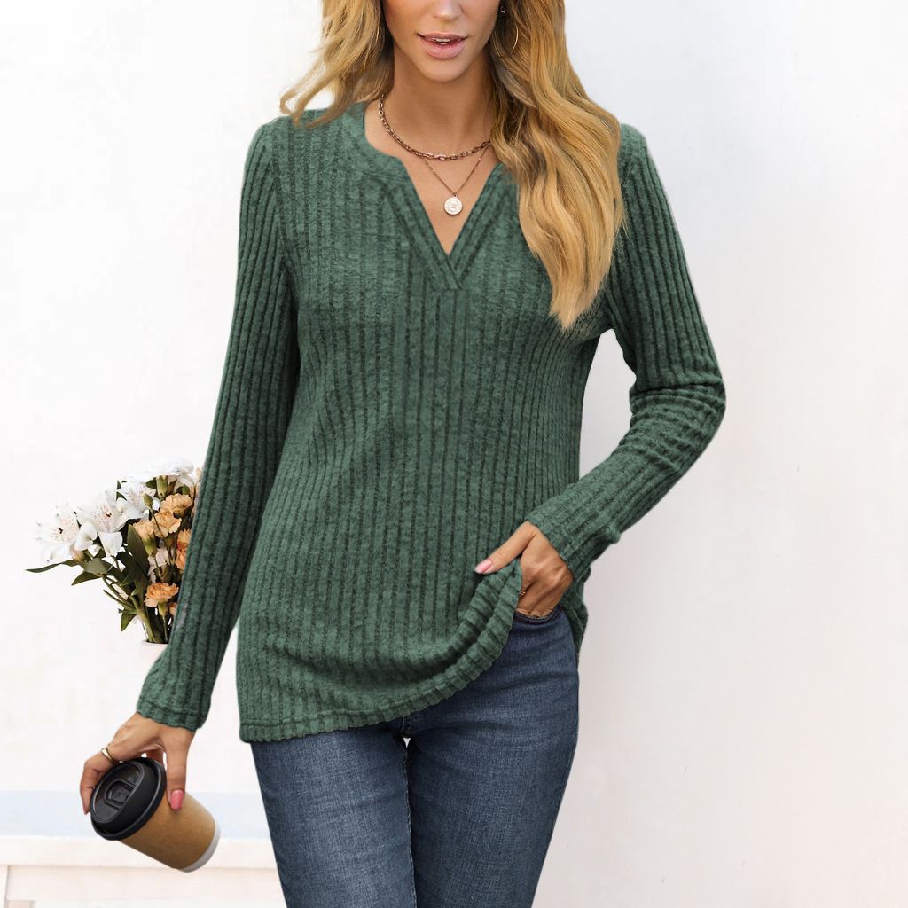 Damen gestreifter Pullover im lässigen Schnitt von W&W Mode