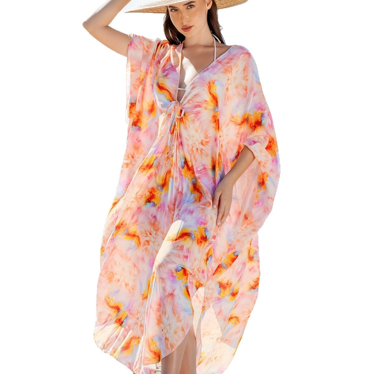 Damen Strandkleid mit lässigem Schnitt und floraler Musterung WW