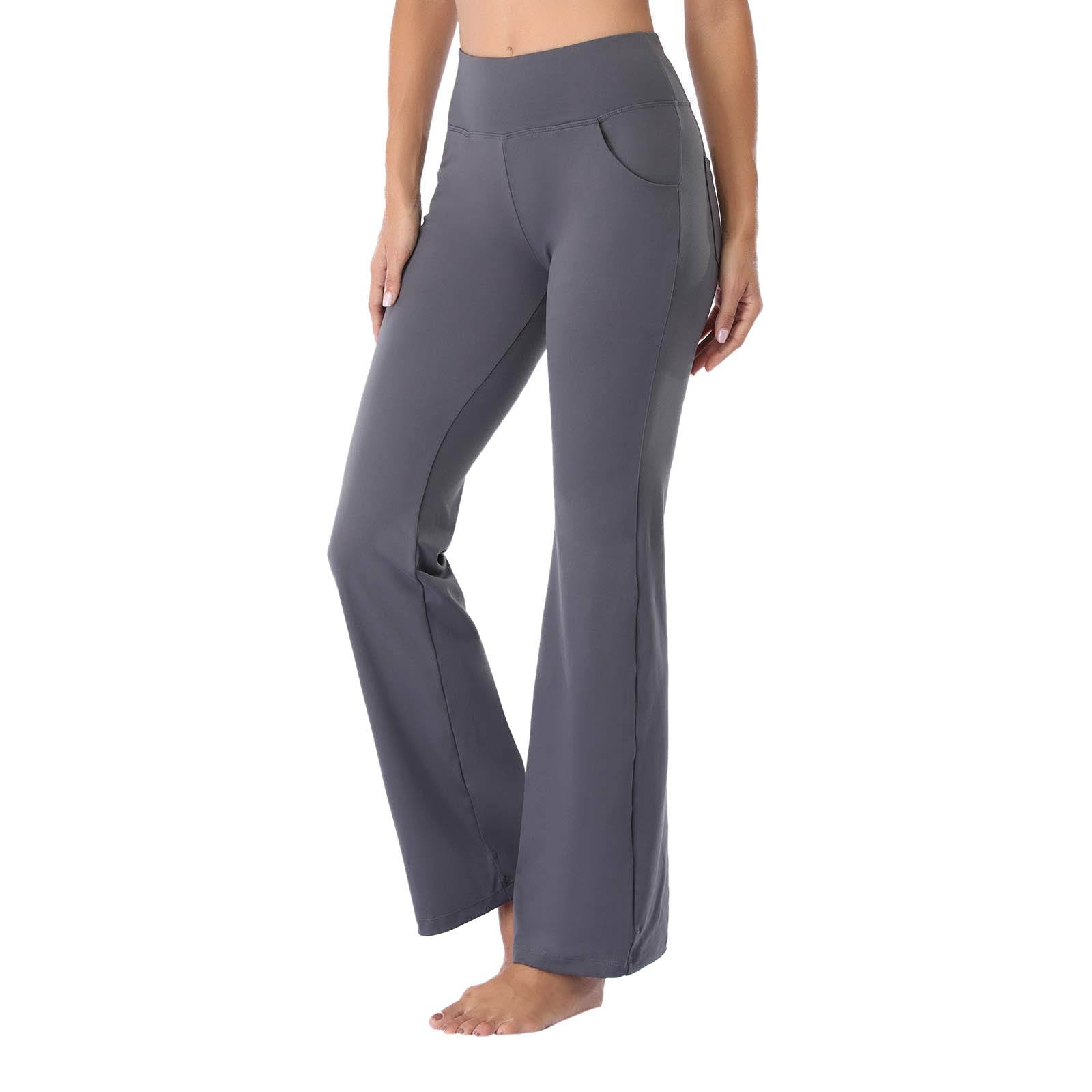 Damen Bequeme Bootcut-Hose mit elastischem Bund und funktionalen Taschen WW