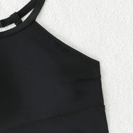 Badeanzug Oberteil mit Hochkragen und floraler Hochschnitt-Hose WW