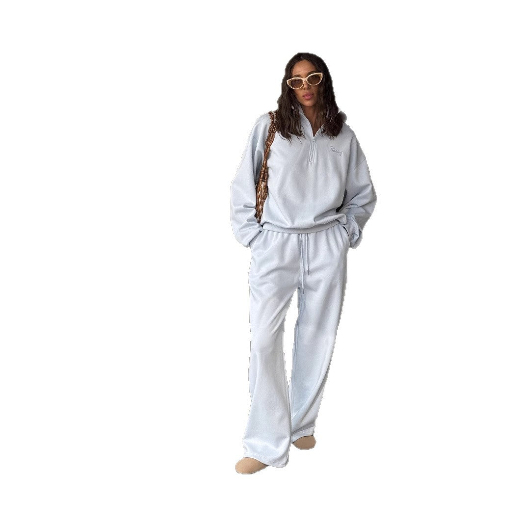 Damen Sportliches Set mit hohem Kragen und elastischem Bund WW