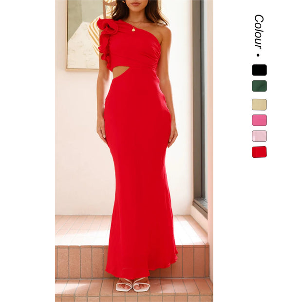 Damen Cocktailkleid mit asymmetrischem Schnitt und Rüschendetails WW