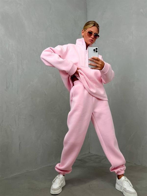 Damen Sportliche Pullover-Set mit hohem Kragen WW