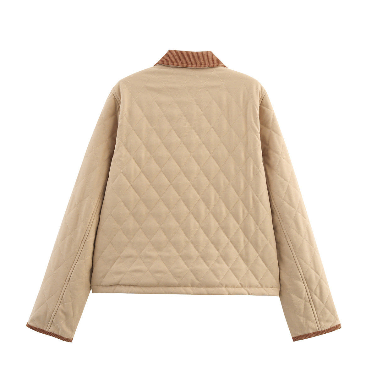 Damen Steppjacke mit karierter Kragen und praktischen Seitentaschen WW