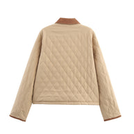 Damen Steppjacke mit karierter Kragen und praktischen Seitentaschen WW