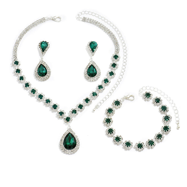 WW - Galvanisiertes Strass-Schmuckset