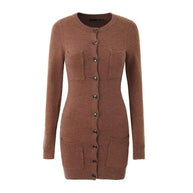 Damen Strickjacke mit Taschen und Knöpfen WW