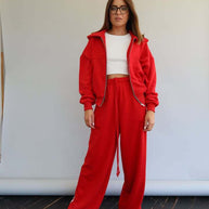 Damen Sportliches Loungewear-Set mit cropped Jacke und bequemen Jogginghosen WW
