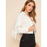 Damen
Kurze Fransenjacke mit trendigem Design und lässigem Schnitt WW