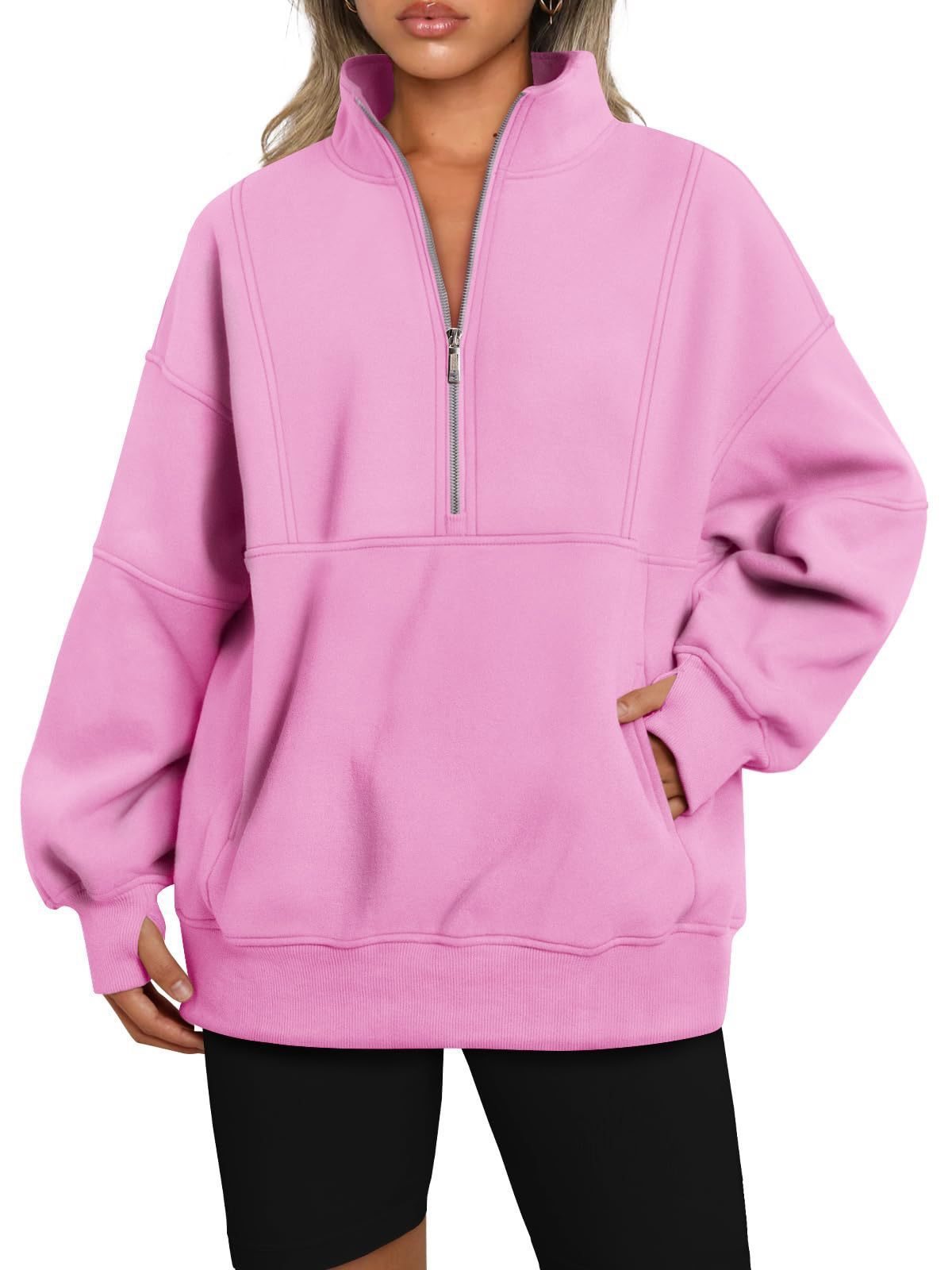 Damen Sportlicher Hoodie mit hohem Kragen und Reißverschluss WW