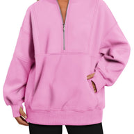 Damen Sportlicher Hoodie mit hohem Kragen und Reißverschluss WW