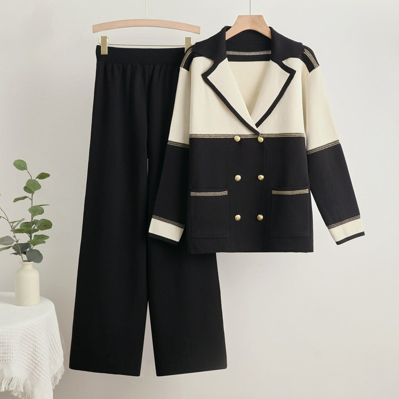 WW | Elegantes Ensemble aus Mantel und Weitem Hosen