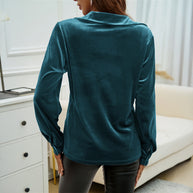 Damen Seidenbluse mit lässigem Schnitt und Taschen WW