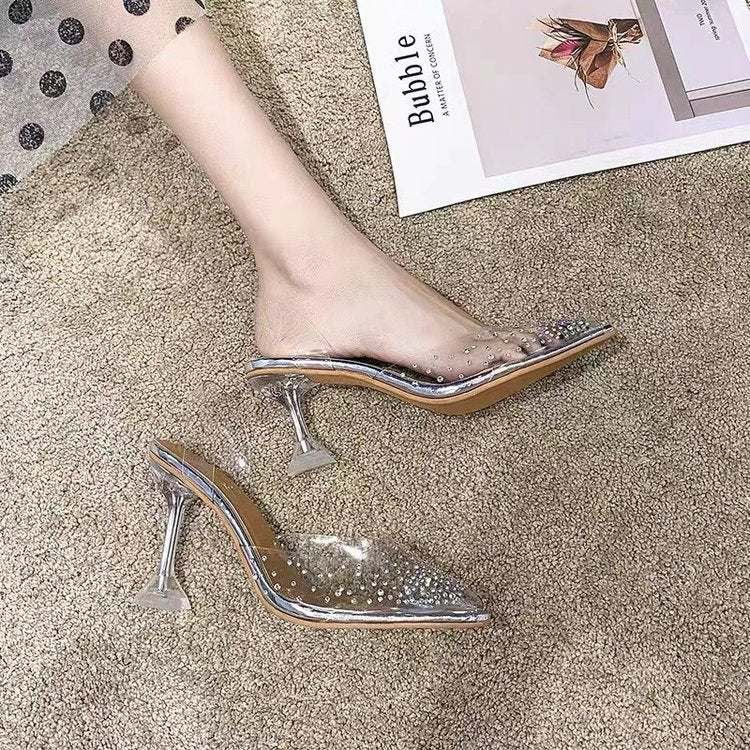 Damen Transparente Pumps mit eleganter Glitzer-Applikation W&W