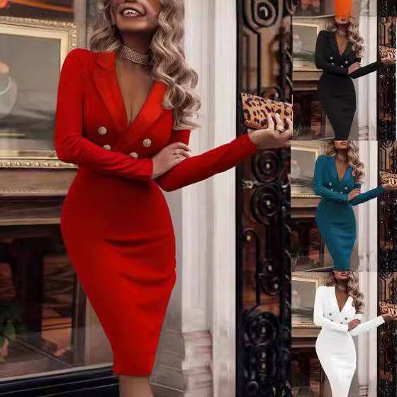 Damen Schickes Blazer-Kleid mit doppelter Knopfleiste und eleganter Tailierung WW