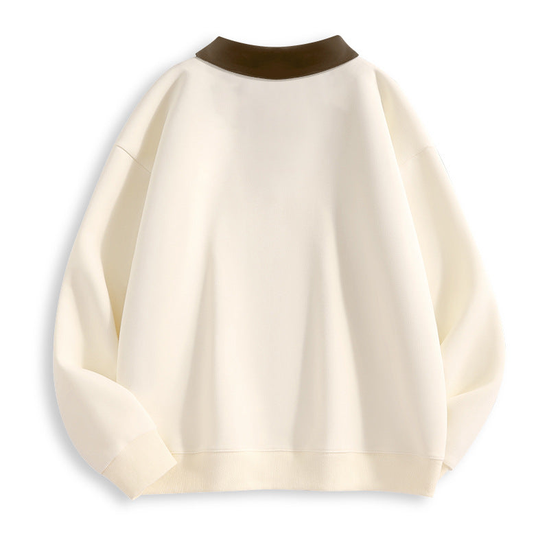 Damen Stilvolles V-Ausschnitt Fleece Pullover Sweatshirt WW