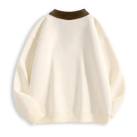 Damen Stilvolles V-Ausschnitt Fleece Pullover Sweatshirt WW