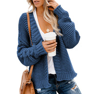 Damen Grobstrick-Cardigan mit lässiger Silhouette und offenen Schnitt WW