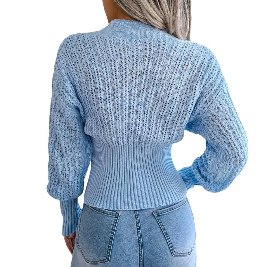 Damen Strickpullover mit tiefem V-Ausschnitt und strukturiertem Zopfmuster WW