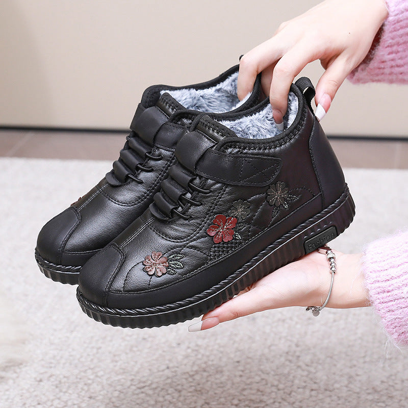 Damen Stiefel mit Blumenstickerei WW