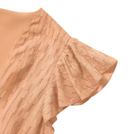 Damen luftiges Midi-Kleid mit Rüschendetails und Knopfleiste WW