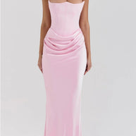 WW | Strapless Pink Satin Ballkleid