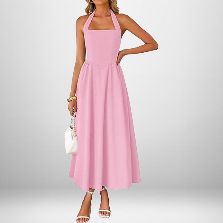 Damen Maxi-Kleid mit raffiniertem Trägerdesign und elegantem Schnitt W&W Mode
