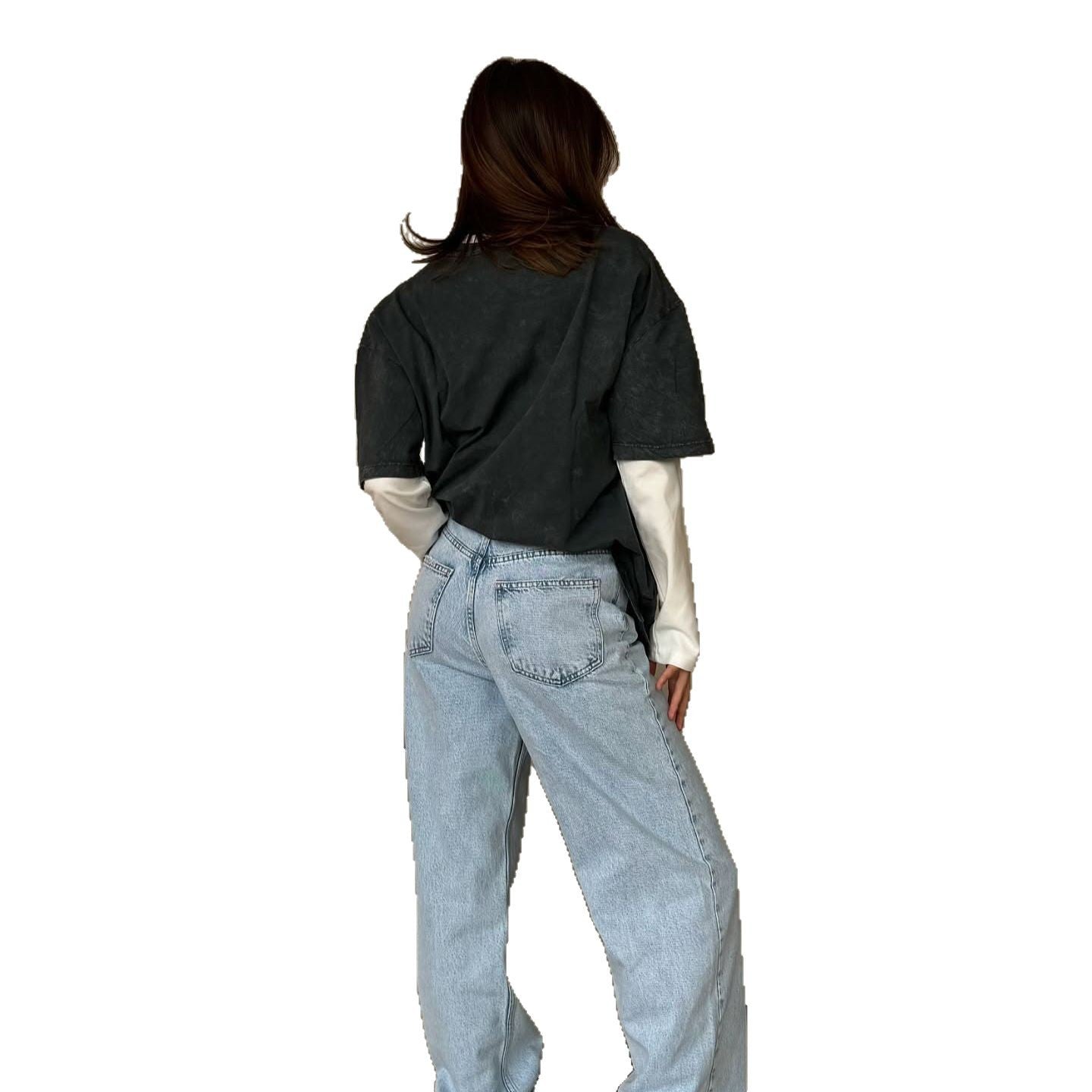 Damen bequemes Oversized T-Shirt mit lässigem Schnitt und einzigartigem Finish WW