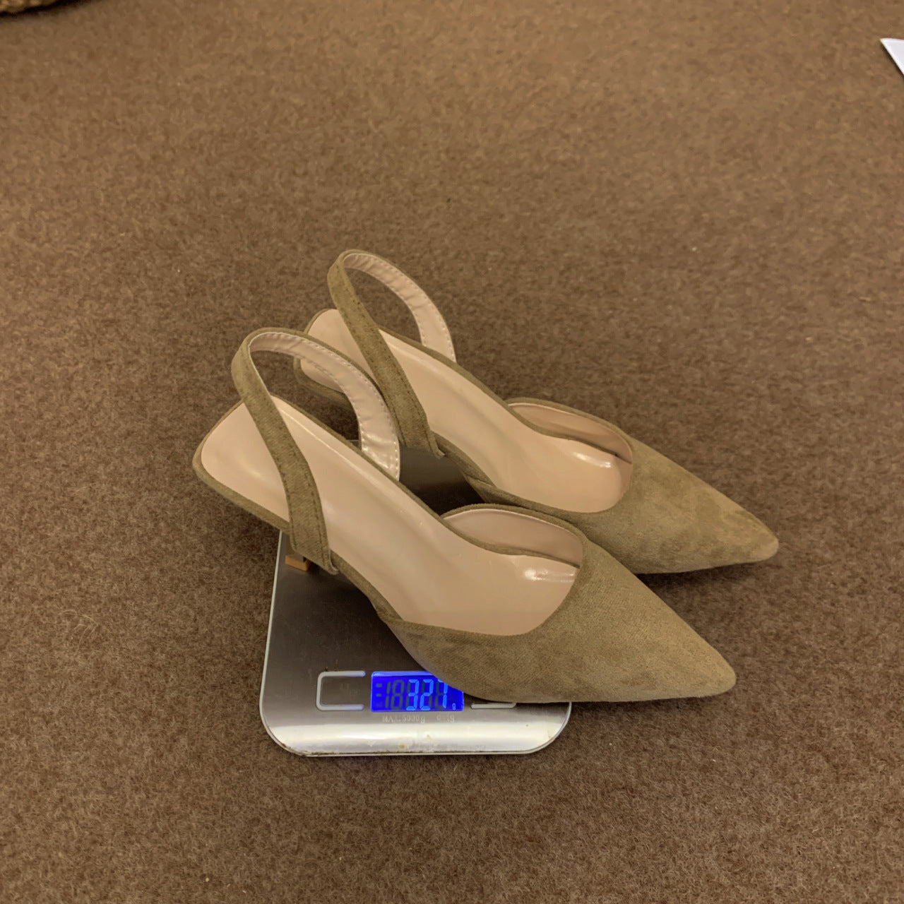 Damen Slingback-Pumps aus weichem Wildleder mit elegantem Spitzendesign und rutschfester Sohle WW