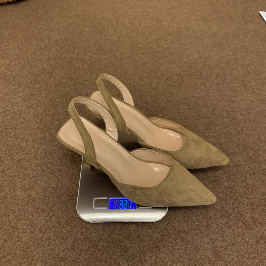 Damen Slingback-Pumps aus weichem Wildleder mit elegantem Spitzendesign und rutschfester Sohle WW