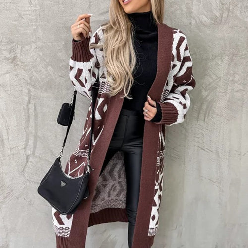 Damen Strickcardigan mit modernen Mustern und eleganter Bauweise WW