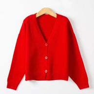 Damen Strickjacke mit V-Ausschnitt und Knopfdetails WW
