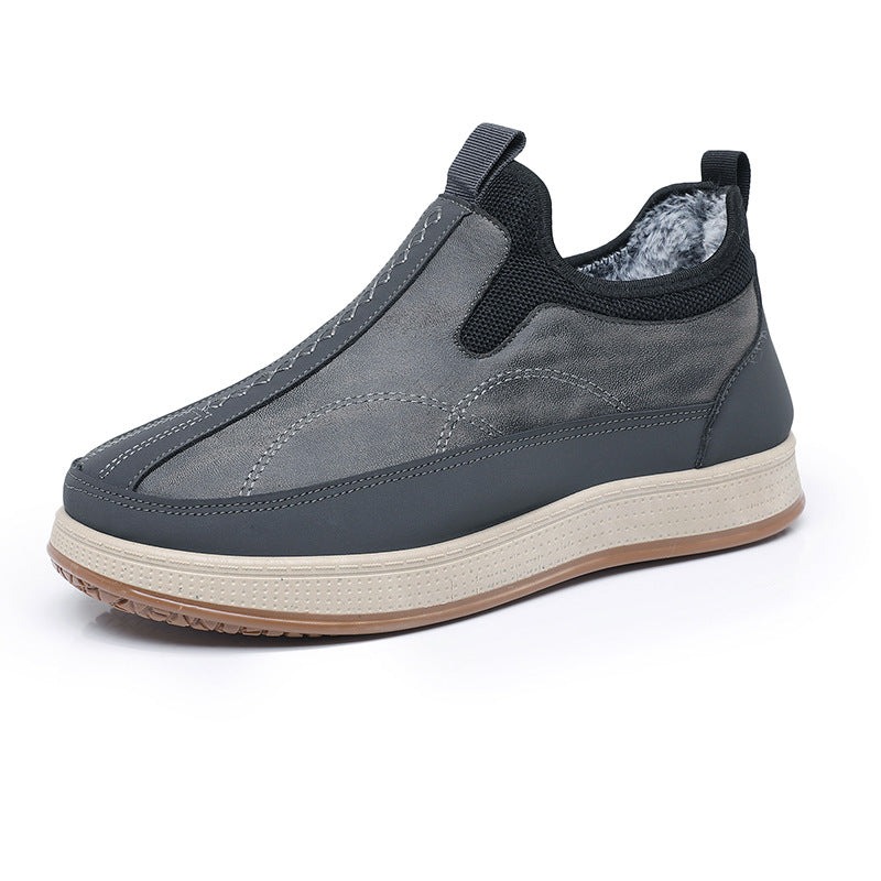 Damen Bequeme Winter-Slipper aus Lederimitat mit warmem Innenfutter WW