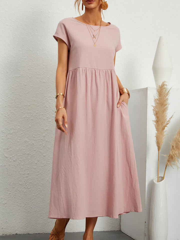 Damen Midikleid mit lässigem Schnitt und seitlichen Taschen W&W Mode