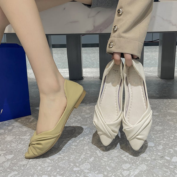 Damen Ballerinas mit eleganter Knoten-Details und rutschfester Sohle W&W
