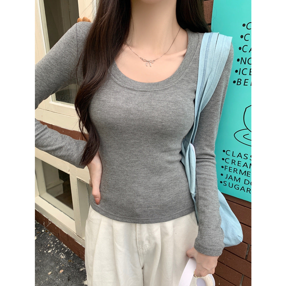 Frau Langarm Basic T-Shirt WW