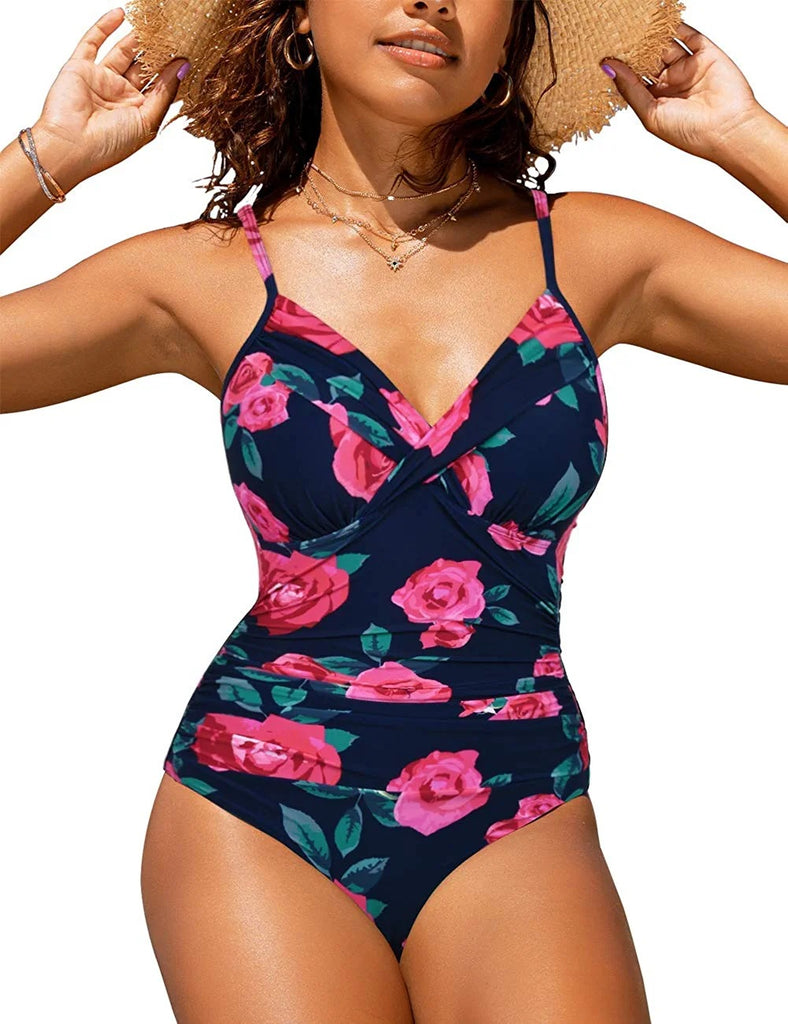 W&W | Sexy schlichter, kreuzfaltbarer, enger einteiliger Bikini
