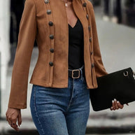 Damen romantischer Blazer mit einzigartigen Knopfdetaills WW