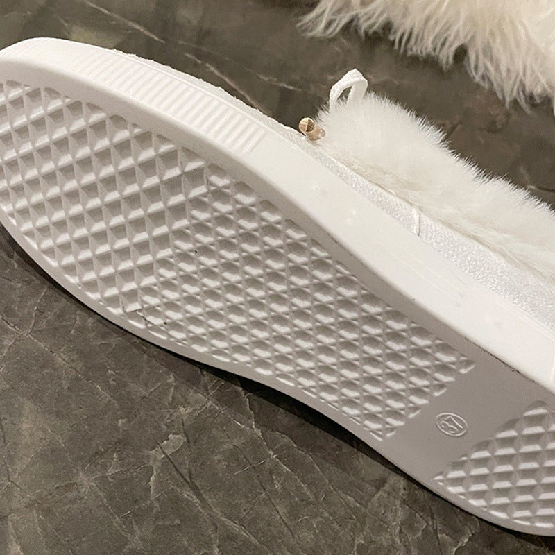 Damen Sneakers mit kuscheligem Fellkragen WW