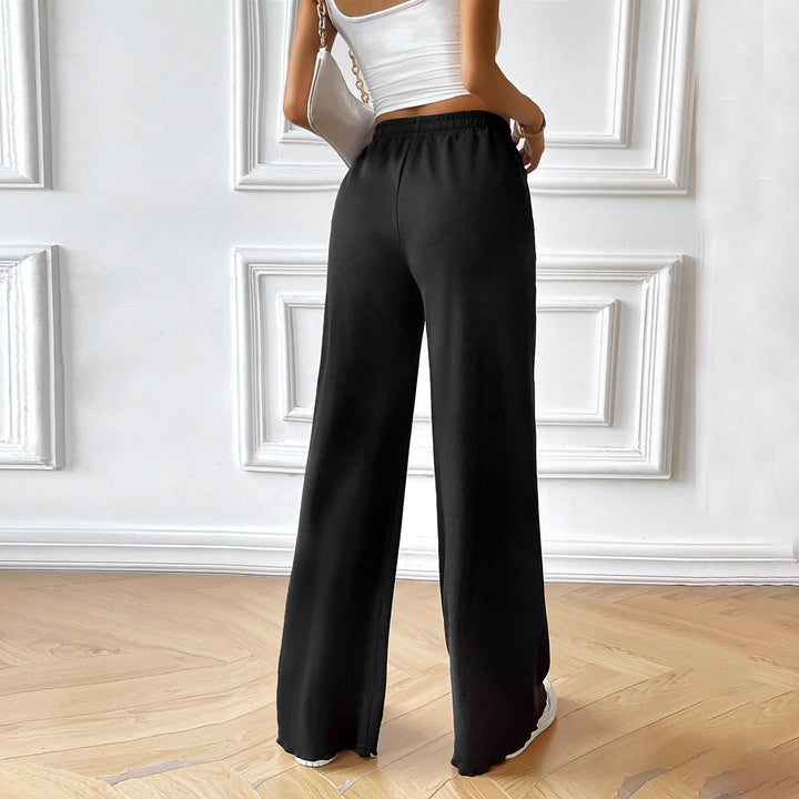 Damen weite Sommerhose mit elastischem Bund und seitlichen Eingrifftaschen W&W Mode