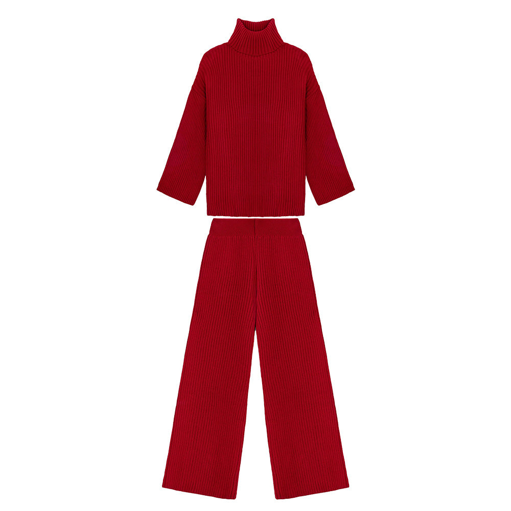 Damen Softer Strickpullover und lässige Hosen im Set WW